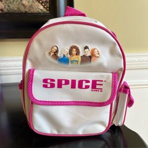 Vintage 1997 NWT Spice girls white and hot pink mini backpack purse .10”H x 9”W